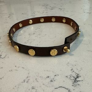 Tory Burch Logo Leather Wrap Bracelet